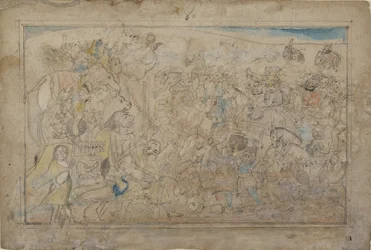 Durga, Kali y Cinco Matrikas Batallan contra el Ejército Daitya del Demonio Shumbha
