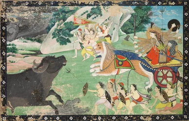 Durga matando a Mahisha, c. 1830