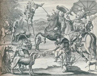 Parodia holandesa sobre la cetrería, c1716, 1916