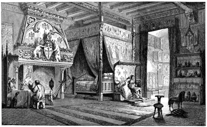 Sala de estar de un señor del siglo XIV