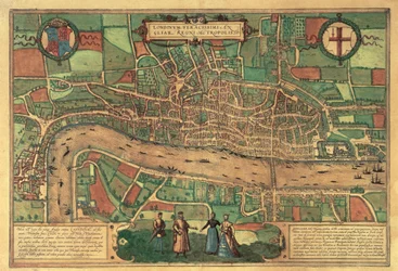 El mapa impreso más antiguo de Londres, 1574