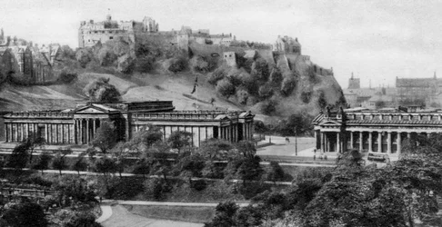 Castillo de Edimburgo y National Gallery, Edimburgo, principios del siglo XX