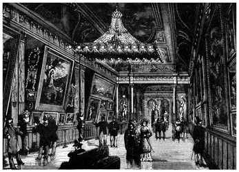 Las lámparas incandescentes de Edison iluminan una galería de arte de Nueva York, 1882