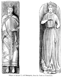 Efigies de Ricardo I y Berenguela, de la tumba en la Abadía de Fontevrault, Francia