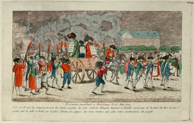 Quema de Efigies de Klinglin, Heymann y Bouille el 25 de junio de 1791 en Estrasburgo, 1791