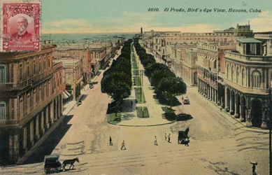 El Prado, Vista Aérea, La Habana, Cuba, 1911