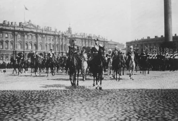 El Emperador Francisco José I de Austria en una visita de estado a San Petersburgo, Rusia, 1897
