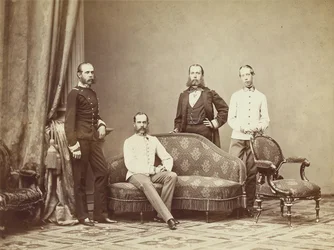 Emperador Francisco José I de Austria con sus hermanos, 1864