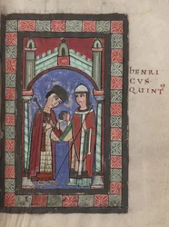 Emperador Enrique V y Matilde de Inglaterra en el banquete de bodas en Maguncia el 7 de enero de 1114, 1114