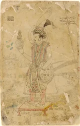 Emperador Jahangir sosteniendo un orbe, principios del siglo XVIII
