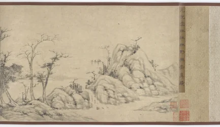 Disfrutando de los árboles de otoño, dinastía Ming, siglo XV