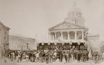 Alistamiento de voluntarios en la Guardia Nacional, plaza del Panteón, París, 1870-1871