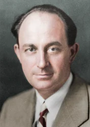 Enrico Fermi, físico nuclear estadounidense nacido en Italia, c1938