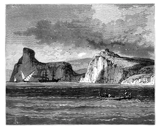 Entrada al puerto de Balaclava, Ucrania, c. 1888