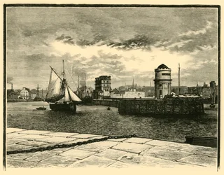 Entrada al puerto de Douglas, 1898