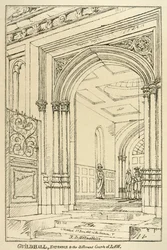 Entrada a los diferentes tribunales de justicia, Guildhall, Londres, junio 1815