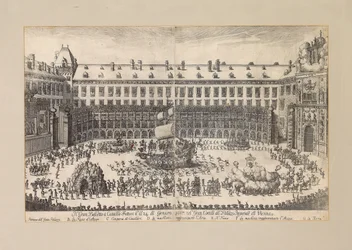 Ballet ecuestre en el patio de la Hofburg de Viena, 1667