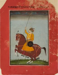 Retrato ecuestre del Maharajá Zorawar Singh de Bikaner