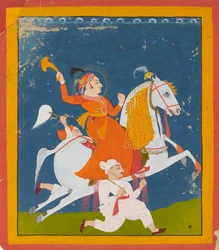 Retrato ecuestre de Maharana Bhim Singh de Mewar, c. 1785