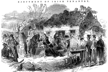Familia campesina irlandesa desalojada, 1848