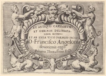 Ex Antiquis Cameorum et Gemmae Delineata Liber Secunduset ab Enea Vic..., publicado ca. 1599-1622