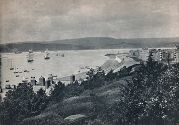 Exmouth - Vista mostrando la playa y la orilla opuesta, 1895