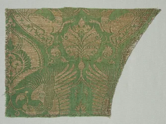 Seda exótica con patrón dorado, 1360-1400
