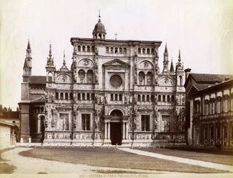 Fachada, Iglesia de la Cartuja de Pavía, Lombardía, norte de Italia, 1890