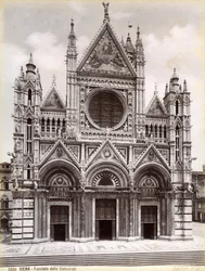 Fachada de la Catedral de Siena, Italia, finales del siglo XIX o principios del siglo XX