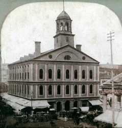 Faneuil Hall, Boston, Massachusetts, EE.UU., finales del siglo XIX