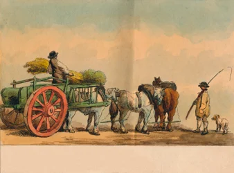 Trabajadores agrícolas y carro, 1797