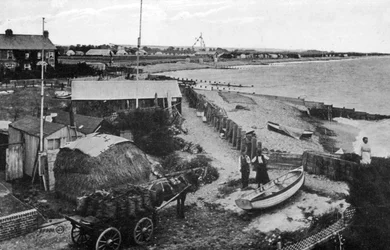 Playa de Felpham, cerca de Bognor Regis, West Sussex, principios del siglo XX