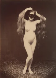 Desnudo femenino con máscara, hacia 1870