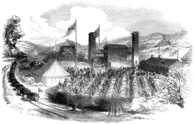 Fiesta en celebración de la extracción de carbón en la rama Rhondda del ferrocarril Taff Vale, 1851