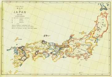 Mapa feudal de Japón antes de Sekigahara, 1903