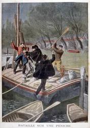 Lucha en una barcaza, 1902