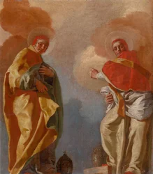 Escena figurativa (Dos Papas)