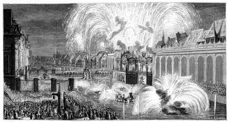Fuegos artificiales, Estrasburgo, 1744