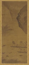 Pescando con cormoranes, dinastía Qing, siglo XVII
