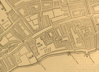 Fleet Street, El Templo, etc., de un mapa de Londres, publicado en 1720, 1897