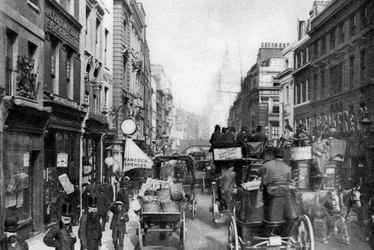 Calle Fleet vista desde enfrente de Salisbury Court, Londres