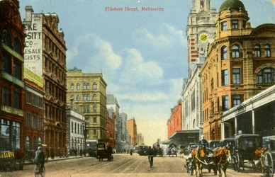 Calle Flinders, Melbourne, Victoria, Australia, c1900s