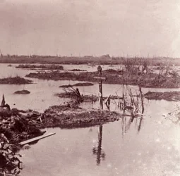 Inundaciones, Flandes, Bélgica, c1914-c1918