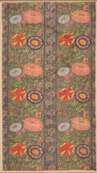 Seda a rayas florales sobre un fondo dorado, 1600-1650