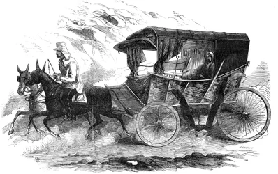 Florence Nightingale en su carruaje en Crimea, 1856