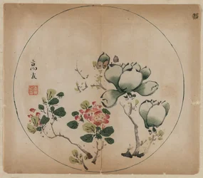 Magnolia floreciente y flores de durazno, 1368-1644