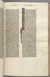Fol. 96r, Ruth, Inicial historiada I con Elimilech y Naomi, c. 1275-1300