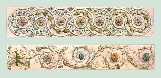 Diseños de bordes de follaje, Francia, 1928
