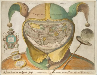 Mapa del Mundo con Gorro de Bufón, c. 1590