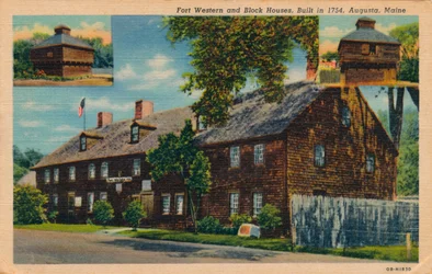 Fuerte Western y casas de bloques, Augusta, Maine, 1920s